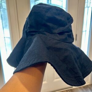 GAP Navy Cotton Linen Blend Sun Hat